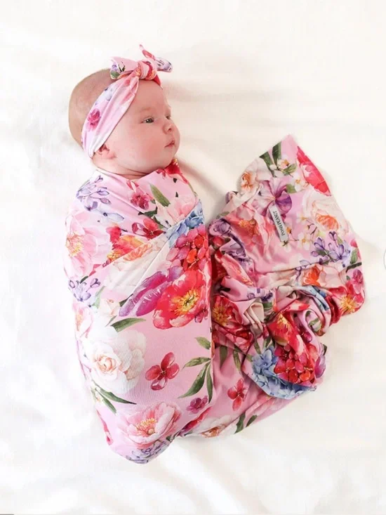 Posh Peanut Pink Floral Bib Set