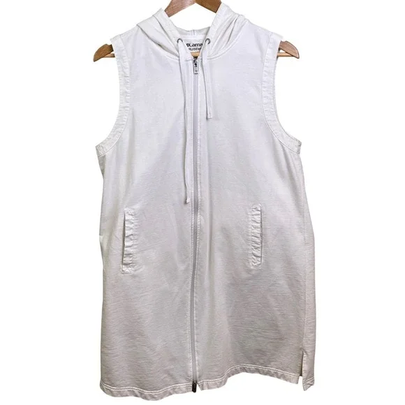 Carnival Cruisewear Off‎ White Sleeveless Hoodie Reversible Zipper Swim Cover XL