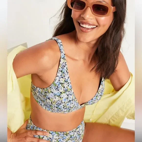 Brand me with Tags Old Navy‎ Piqué Classic Plunge Triangle Bikini Swim Top XL