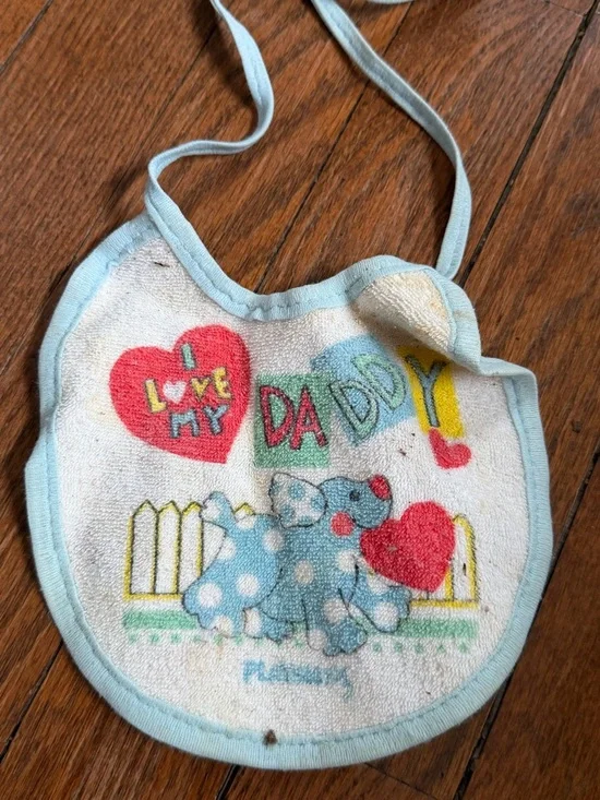 Vintage Baby Bib - Light Blue 