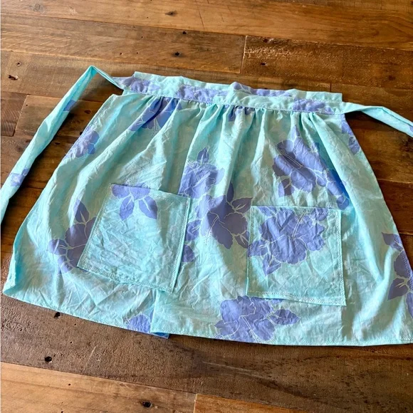 Kids Light Aqua Floral Apron