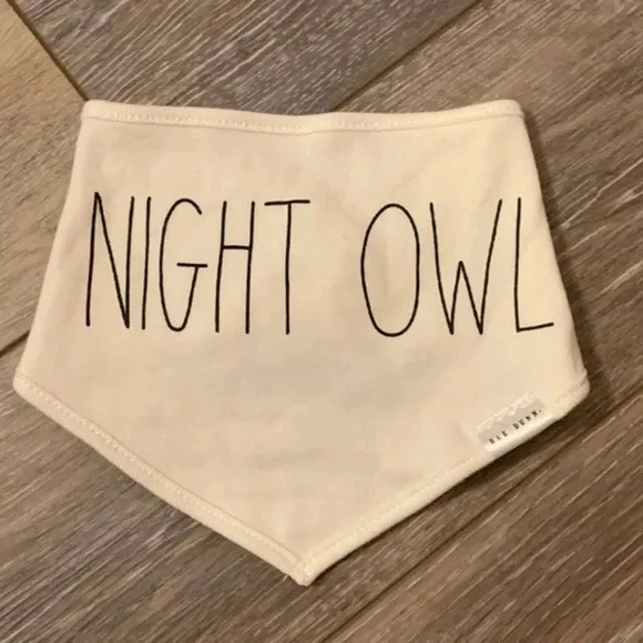 Night Owl Cream Bandana Bib