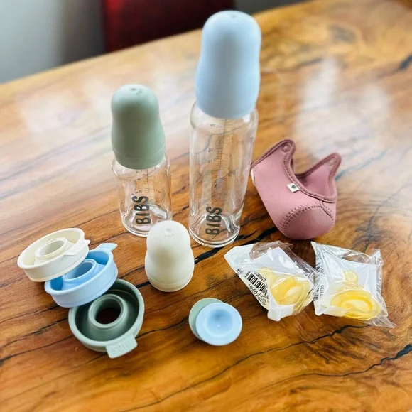 Bibs Bottles & Accessory Set in Pastel Blue, Sage, Ivory & Blush