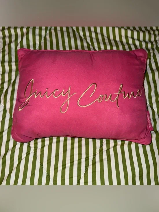 Juicy Couture Hot Pink Y2K Decorative Pillow