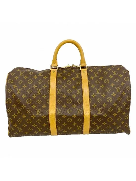 Louis Vuitton Boston Bag Monogram Keepall 50 Brown