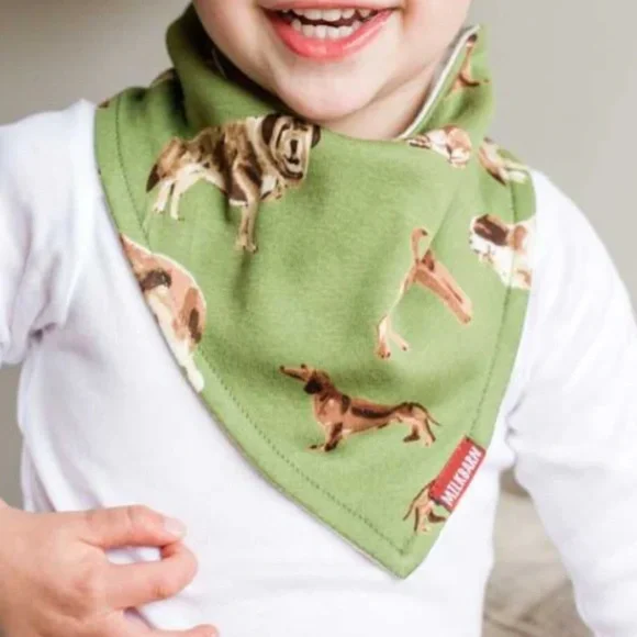 Milkbarn Cotton Printed Dogs Three-Layer Kerchief Bib