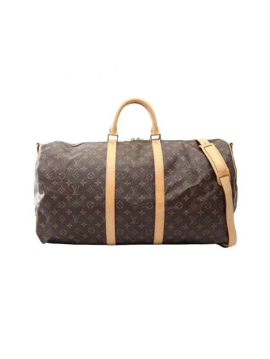 Louis Vuitton Boston Bag Keepall Bandouliere 55 2-Way Canvas Leather