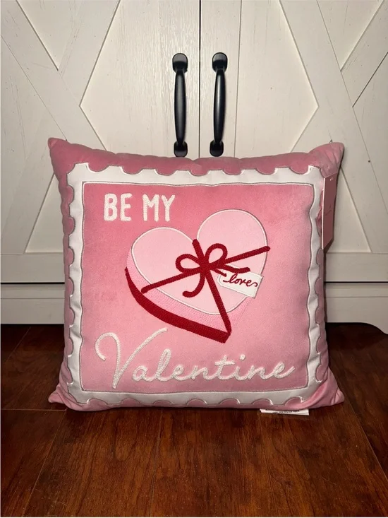 Juicy Couture Pink Velour 'Be My Valentine' Decorative Throw Pillow