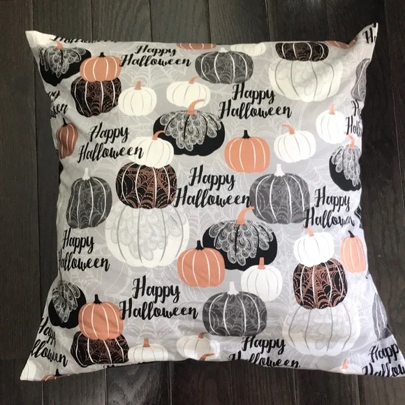 Festive Halloween Pillow with Pumpkins
