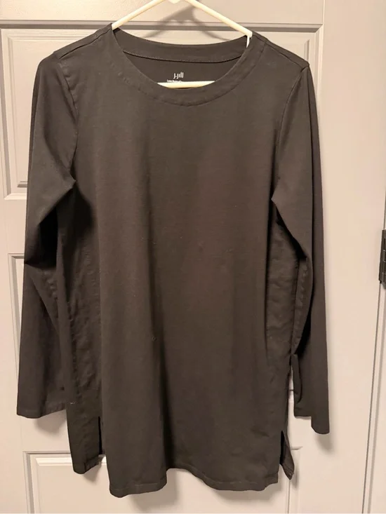 J.Jill Luxe Black Supima Seam Tunic MEDIUM