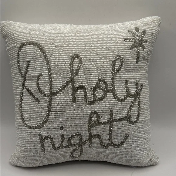 Christmas beaded sparkly Pillow “O holy night”