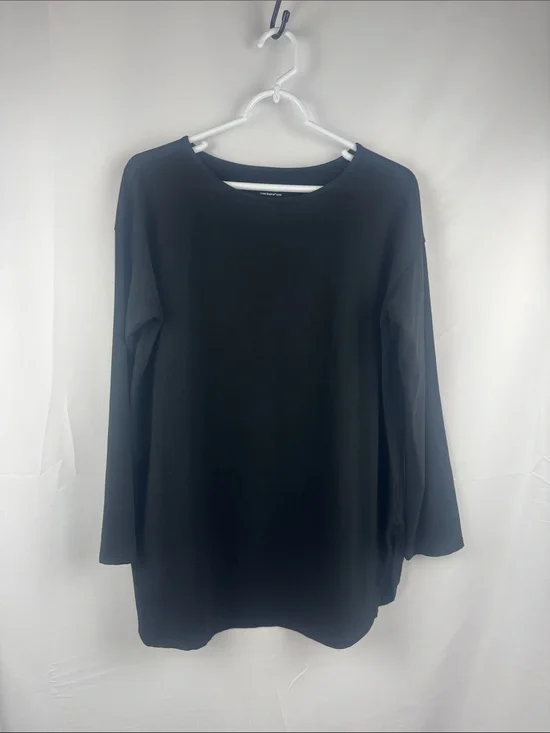 J Jill Luxe Supima Tunic Shirt Black Size S Soft Stretch