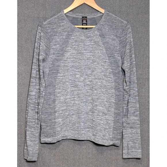 Spyder Active Womens Medium Grey Space Dye Long Sleeve Seamless Training Top