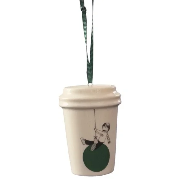 Starbucks‎ 2015 Boy with Balloon Holiday Christmas Ceramic Ornament