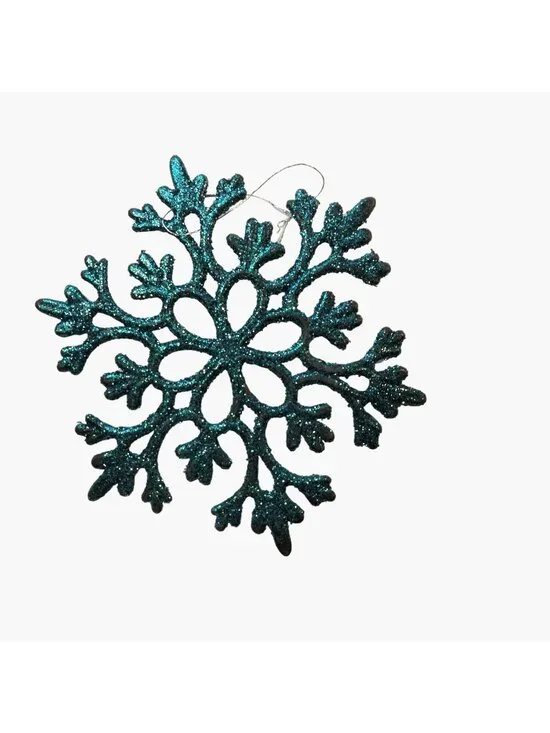 Holiday Time Blue Glitter Snowflake Christmas Ornament Winter Crafting 5 x 5 Inc