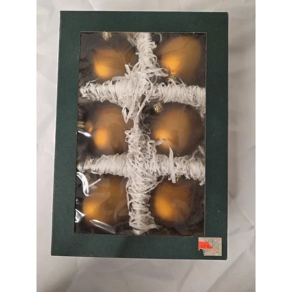 6 Glass Christmas Ornaments Natural Spirit Of Winter Smith & Hawken Germany NIB