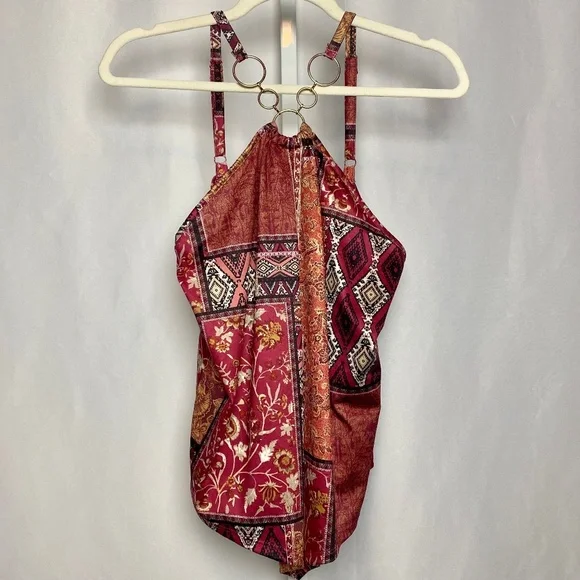 💙 5/$15 Gold Ring Neckline Handkerchief retro Y2K indie Spaghetti Strap S