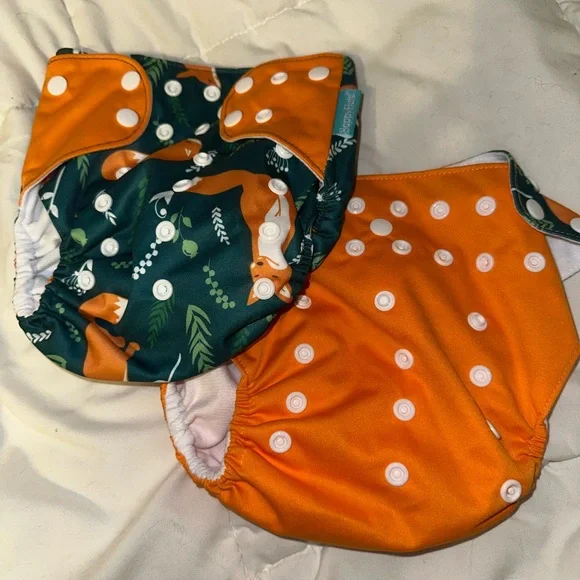 Happy Flute reusable cloth pocket diapers x2