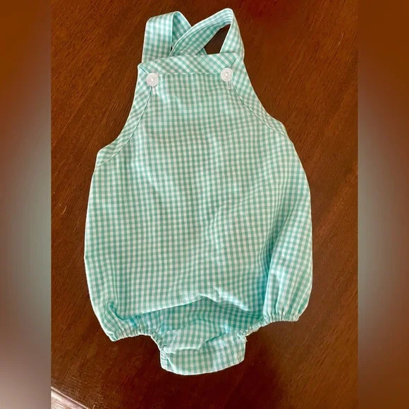 Little English Aqua Gingham Bubble
