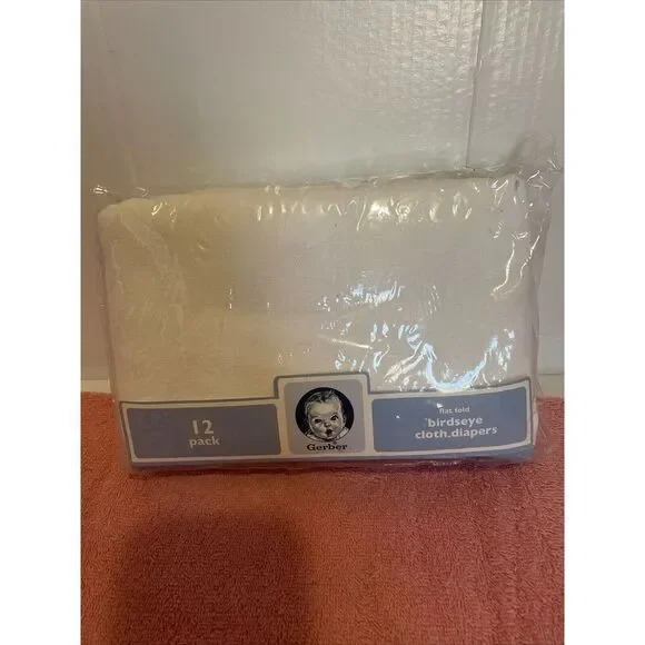 Gerber flat fold birdseye‎ cloth diapers 12 pack, Never Used Packaging Crinkled