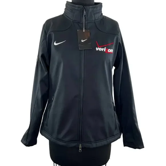 NIKE Women's Black Front Zip Verizon NY JETS Ambassador Jacket Size M NEW