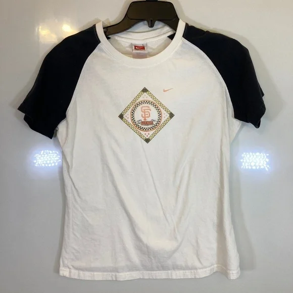 Nike San Francisco Giants Sz L Womens Black Orange Short Sleeve Shirt