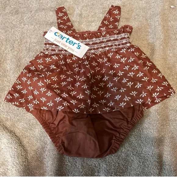 Carter's Floral Brown Diaper Cover Set