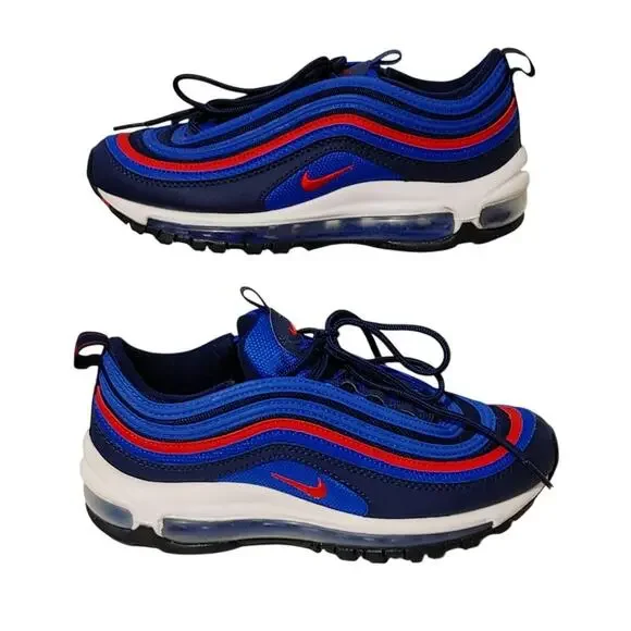 Nike Air Max 97 Blue Red DQ4716-400 Running Athletic Shoes Youth Size 5.5Y