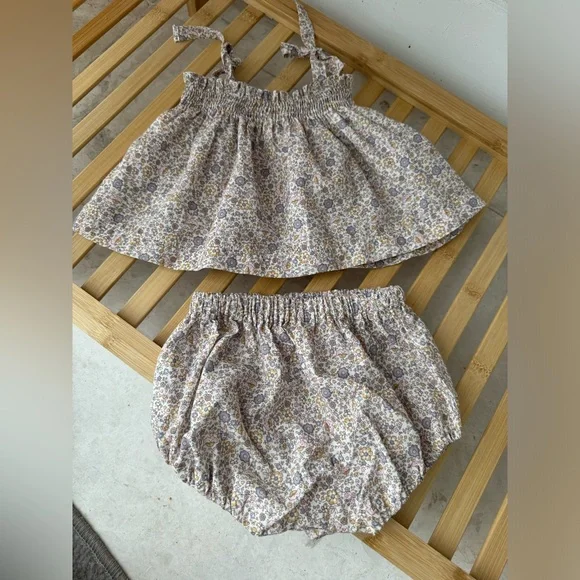 Teddy & Minou Floral Kids Dress and Bloomers Set