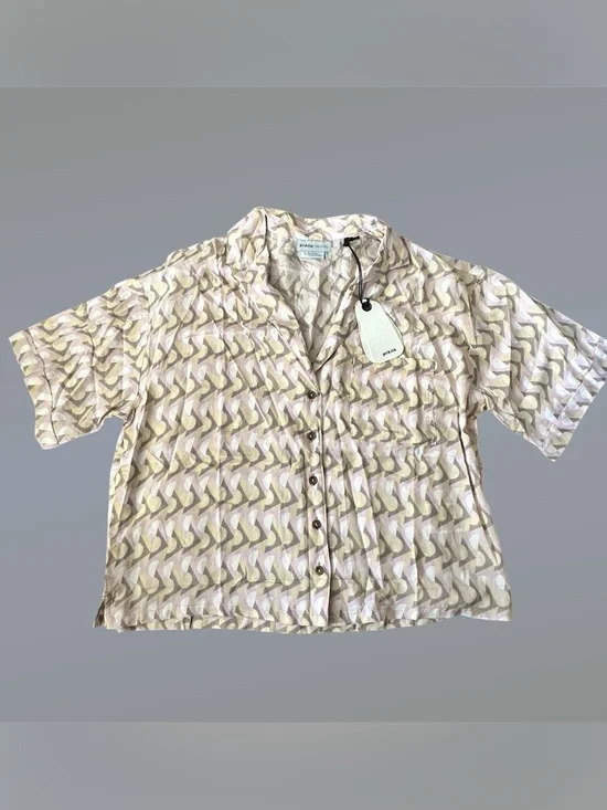 Prana Iguala Retro Geo Short Sleeve Button-Up Top