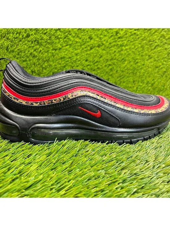 Nike Women’s Black Red Leopard Accent Air Max Sneakers