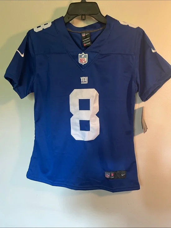 Nike Women’s Royal Blue NY Giants #8 Football Jersey with White Accents