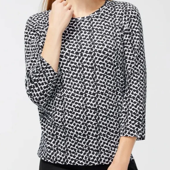 Chico's Women's Pima Abstract 3/4 Sleeve Everday Tee Size 2/Large 12