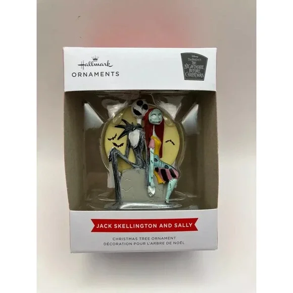 NEW 2023 Hallmark Ornament Nightmare Before Christmas‎ JACK SKELLINGTON & SALLY