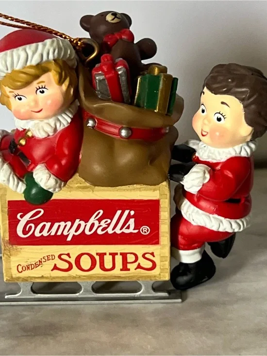 Campbell's Kids Holiday Ornament - Red Santa Sleigh Toy