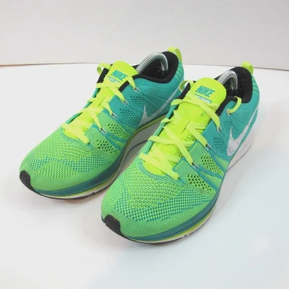 Nike Flykknit Trainer 532984-713 Volt White Atomic Teal Women's‎ 7.5 Men's 6