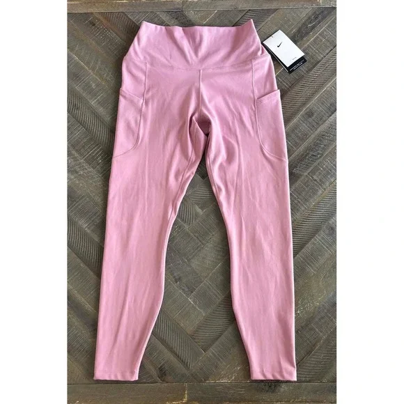 Nike One Dri-FIT High Rise 7/8 Length Leggings Pink Womens Medium FN3241-699