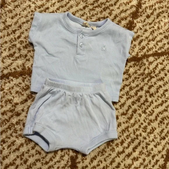 NWOT baby Gap Light Blue Ribbed Outfit Set