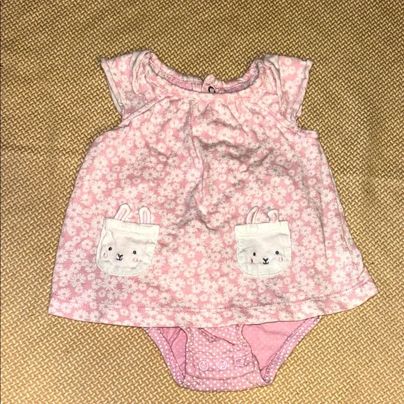 Carter's Pink Floral Diaper Cover with Bunny Pockets