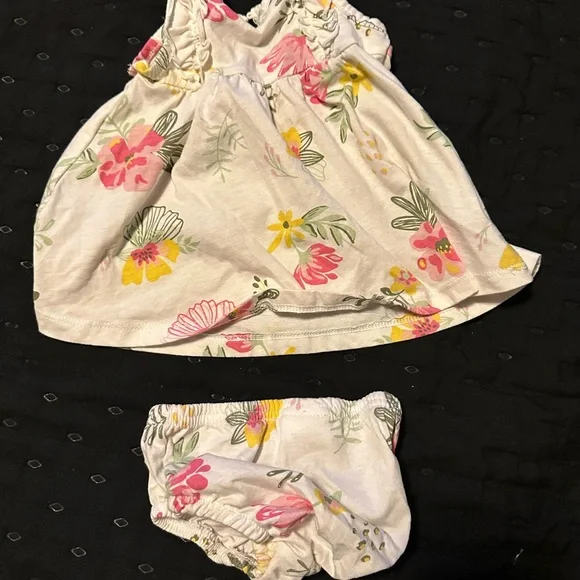 Floral Kids Dress and Bloomers Set
