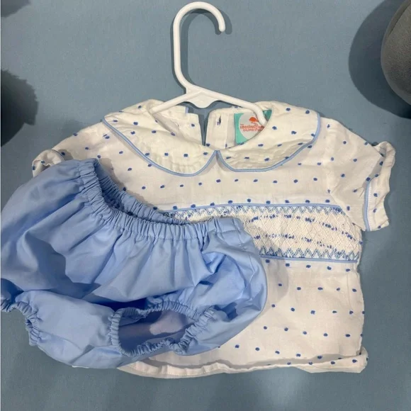 Smocked Flamingo Boys Diaper Set