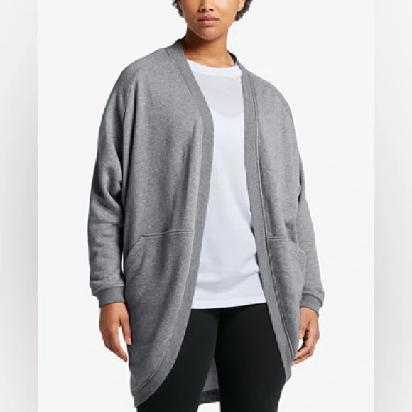 Nike Sportswear‎ Open Cardigan Size M Cotton Blend Front Pockets