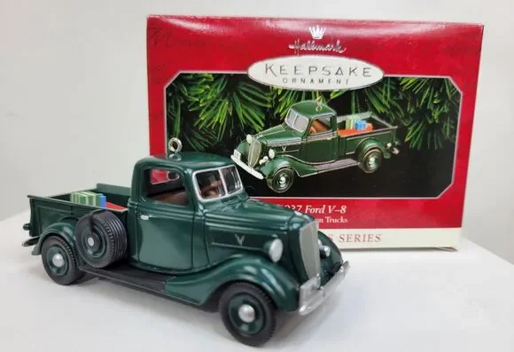 Hallmark Keepsake Ornament 1937 Ford V-8 Pickup All American Trucks #4 New Box
