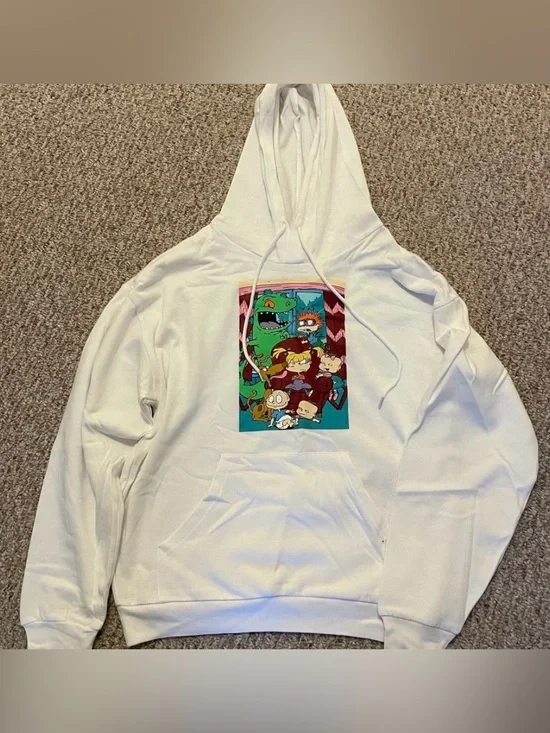 Nickelodeon White Hoodie with Multicolor Rugrats Graphic