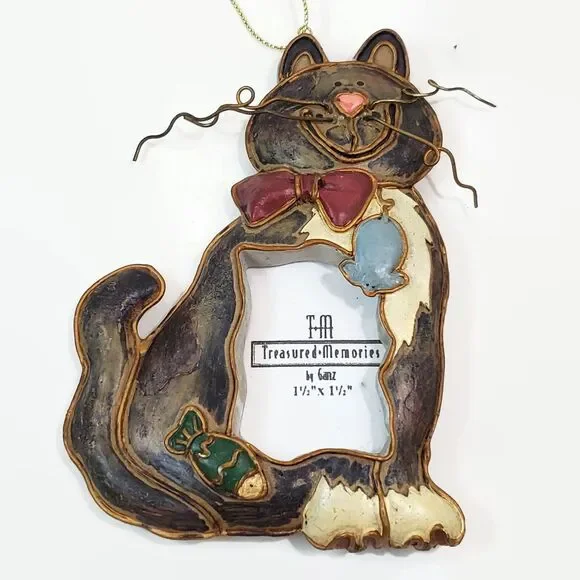 Cat Picture Frame Holiday Ornament by Ganz Treasured Memories
