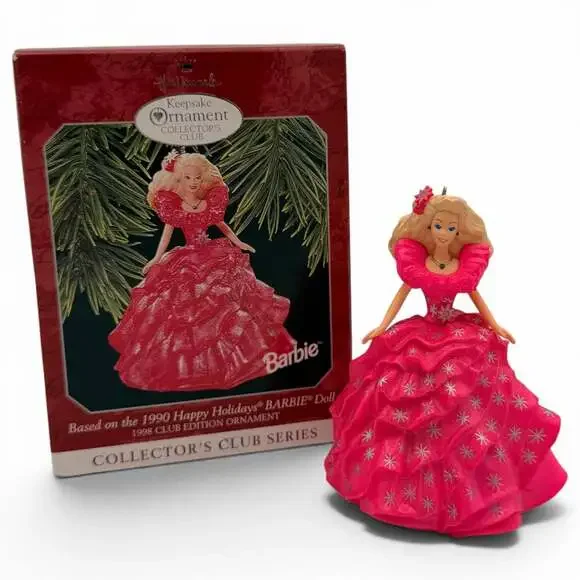 Hallmark Keepsake Ornament 1998 Club Edition 1990 Happy Holidays Barbie