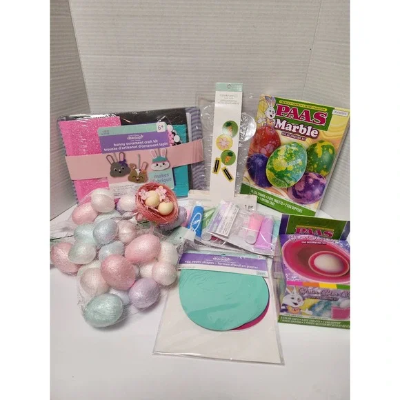 Easter Lot #3 14‎ pcs Crafts Ornament Kit dye cookie candy mold decorative eggs