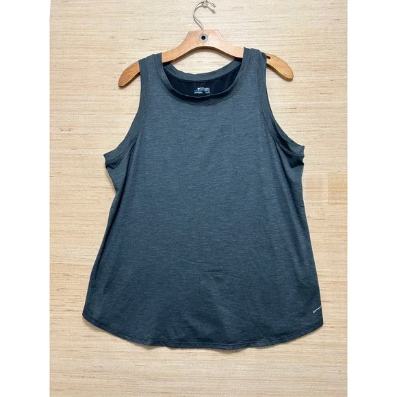 Columbia Omni-Wick Tank Top Womens XL Charcoal Grey Heathered‎ Mesh Back Active