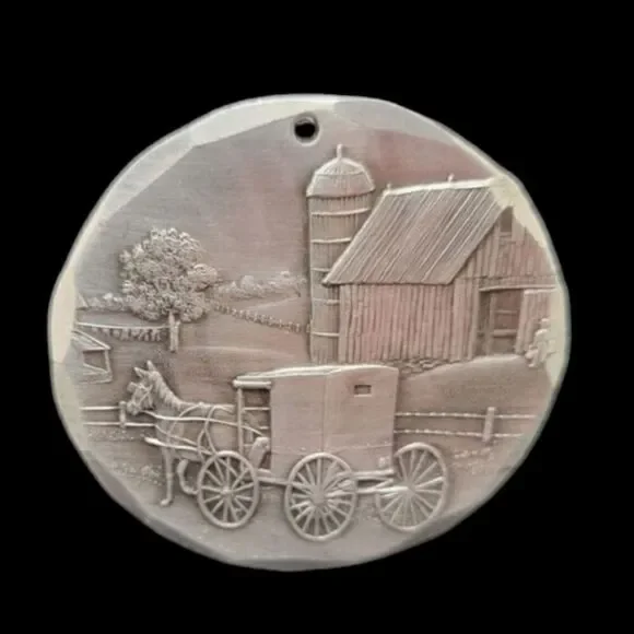 Wendell August Forge Handcrafted Ornament Pendant Amish Barn