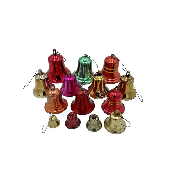 Vintage Lot 14 of  Metal & Plastic MCM Christmas Ornament Bells‎